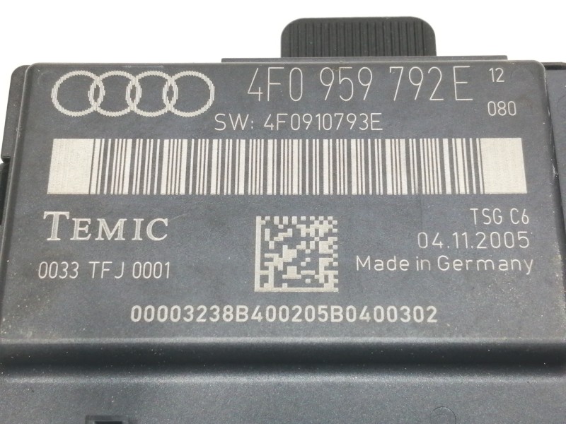 Recambio de centralita cierre para audi a6 berlina (4f2) 2.0 tdi referencia OEM IAM 4F0959792E 4F0910793E 0033TFJ0001 