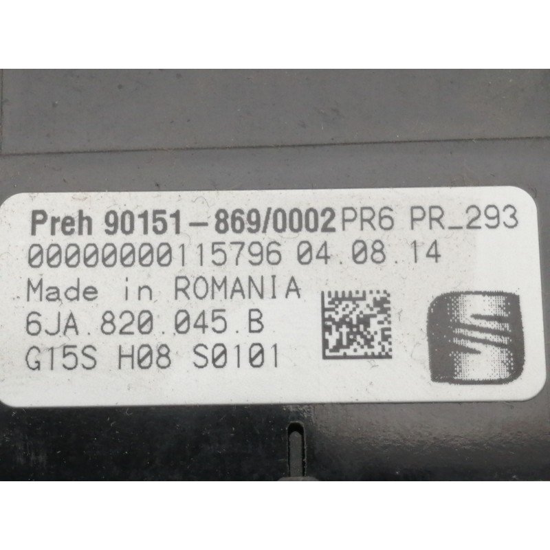 Recambio de mando calefaccion / aire acondicionado para seat toledo (kg3) reference referencia OEM IAM 6JA820045B 90151869 G15SH