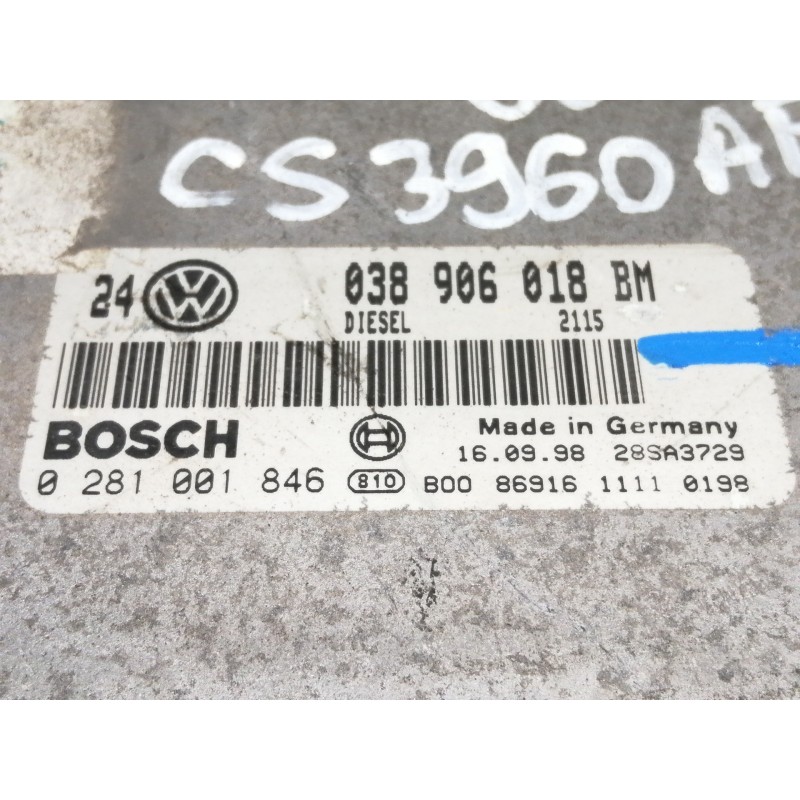 Recambio de centralita motor uce para volkswagen golf iv berlina (1j1) highline referencia OEM IAM 0281001846 038906018BM 