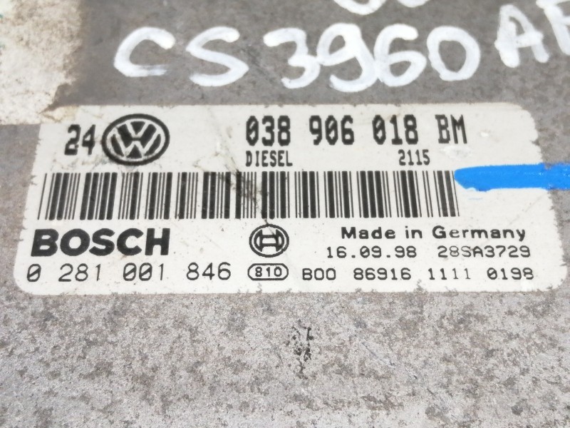 Recambio de centralita motor uce para volkswagen golf iv berlina (1j1) highline referencia OEM IAM 0281001846 038906018BM 