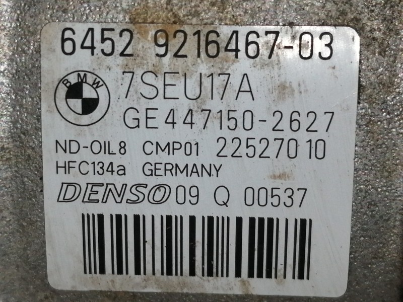 Recambio de compresor aire acondicionado para bmw x3 (f25) xdrive 20d referencia OEM IAM 6452921646703 7SEU17A GE4471502627