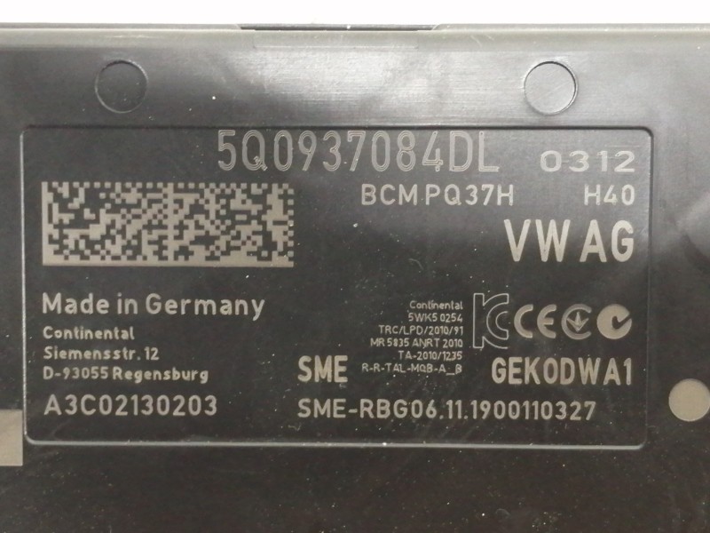 Recambio de modulo electronico para volkswagen golf vii lim. (bq1) advance referencia OEM IAM 5Q0937084DL A2C5339428805 BCMPQ37H
