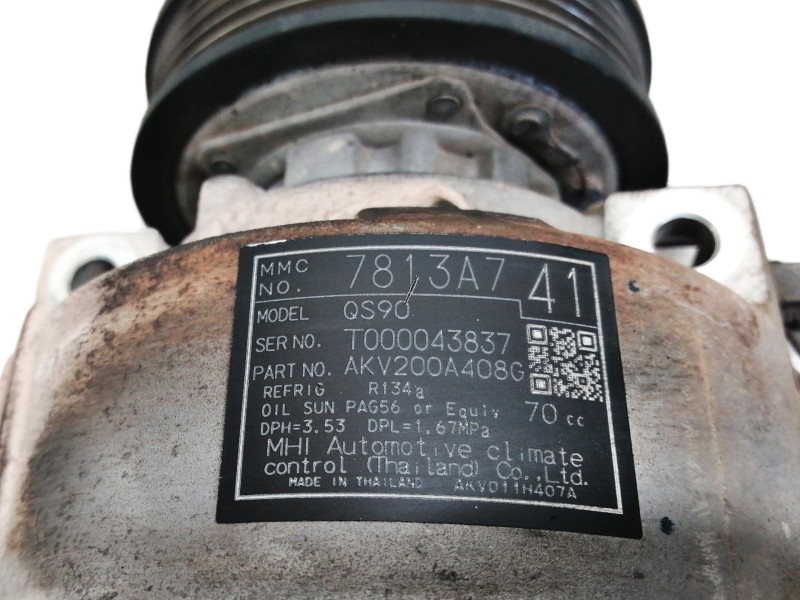 Recambio de compresor aire acondicionado para mitsubishi asx (ga0w) motion 2wd referencia OEM IAM 7813A741 AKV200A408G 