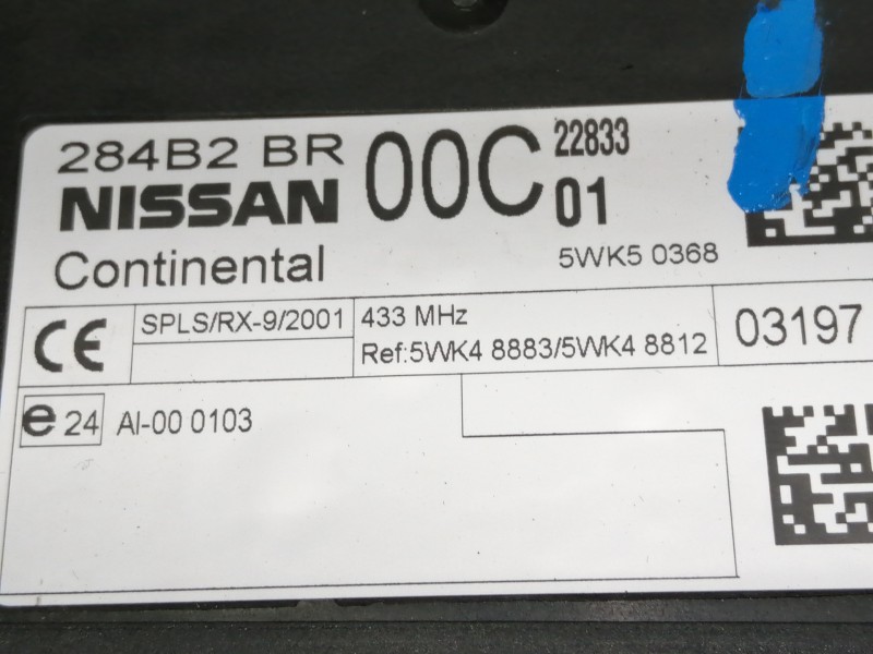 Recambio de caja reles / fusibles para nissan qashqai (j10) visia referencia OEM IAM 284B2BR00C 5WK48883 5WK48812