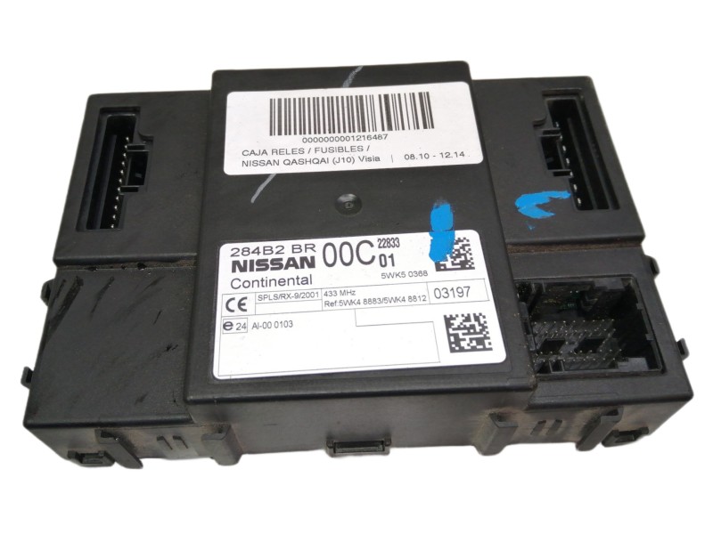 Recambio de caja reles / fusibles para nissan qashqai (j10) visia referencia OEM IAM 284B2BR00C 5WK48883 5WK48812
