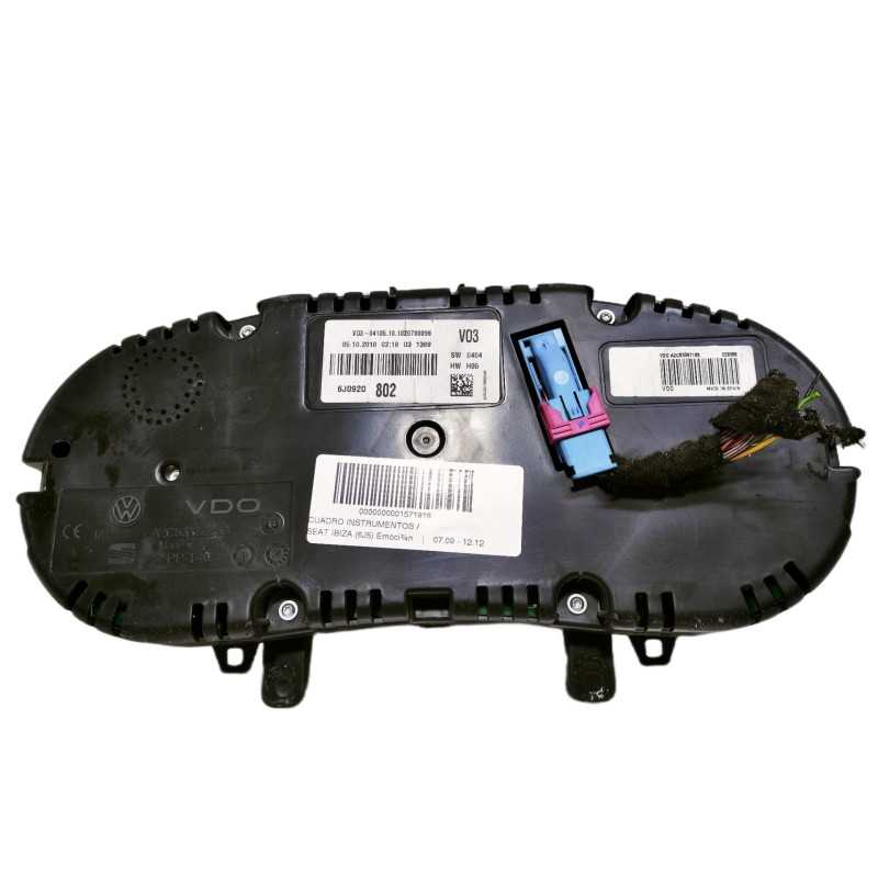 Recambio de cuadro instrumentos para seat ibiza (6j5) emoción referencia OEM IAM 6J0920802 802 029388 A2C53387155 