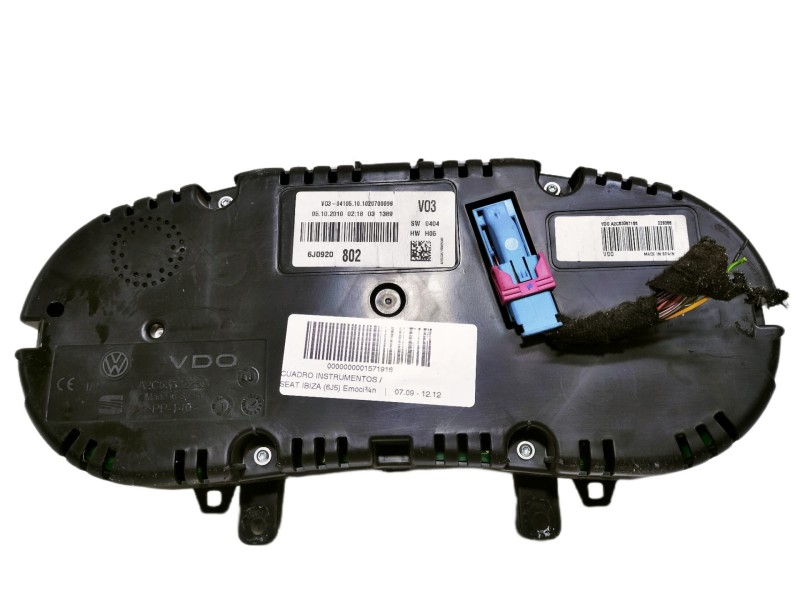 Recambio de cuadro instrumentos para seat ibiza (6j5) emoción referencia OEM IAM 6J0920802 802 029388 A2C53387155 