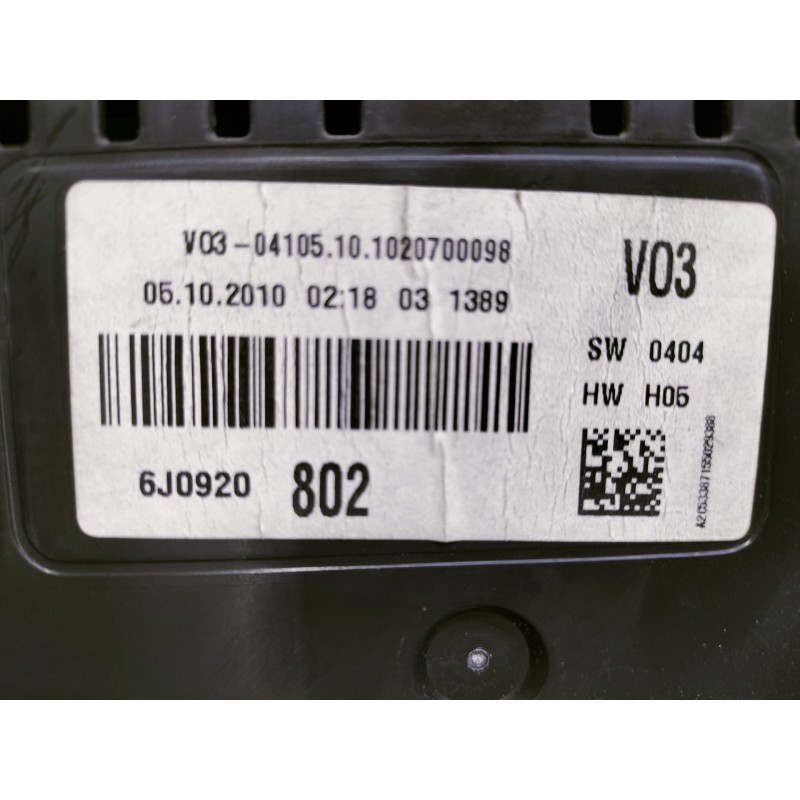 Recambio de cuadro instrumentos para seat ibiza (6j5) emoción referencia OEM IAM 6J0920802 802 029388 A2C53387155 