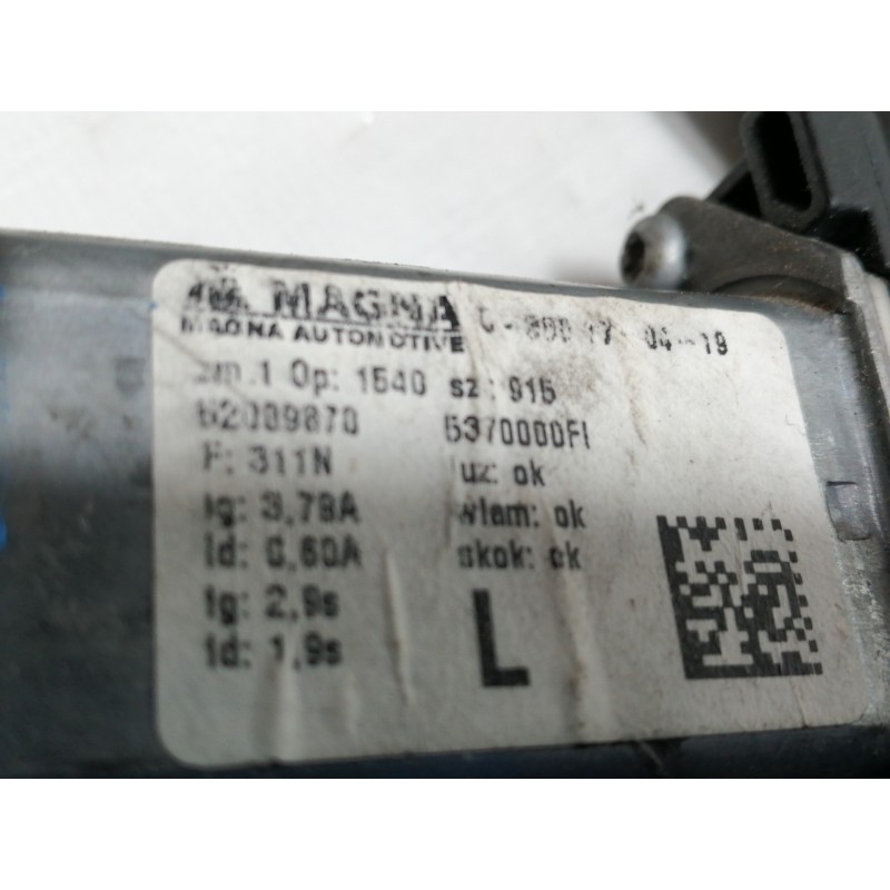 Recambio de elevalunas delantero izquierdo para fiat 500 cabrio (150) lounge referencia OEM IAM 5370000FI  