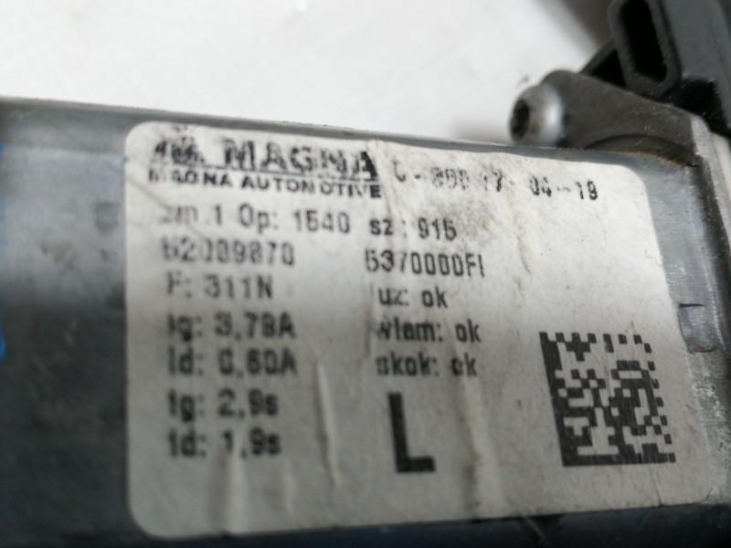 Recambio de elevalunas delantero izquierdo para fiat 500 cabrio (150) lounge referencia OEM IAM 5370000FI  