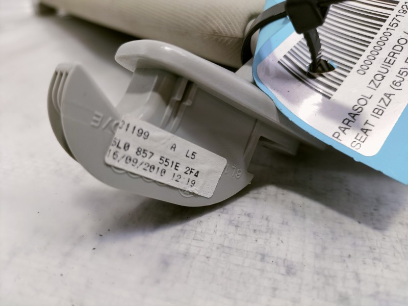 Recambio de parasol izquierdo para seat ibiza (6j5) emoción referencia OEM IAM 6L0857551E 31199 