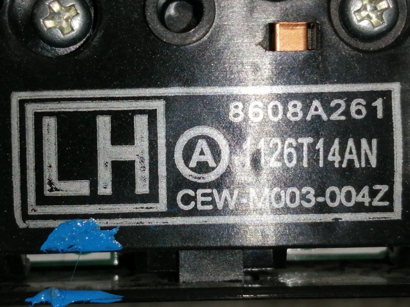 Recambio de mando elevalunas delantero izquierdo para mitsubishi asx (ga0w) motion 2wd referencia OEM IAM 8608A261 1126T14AN CEW