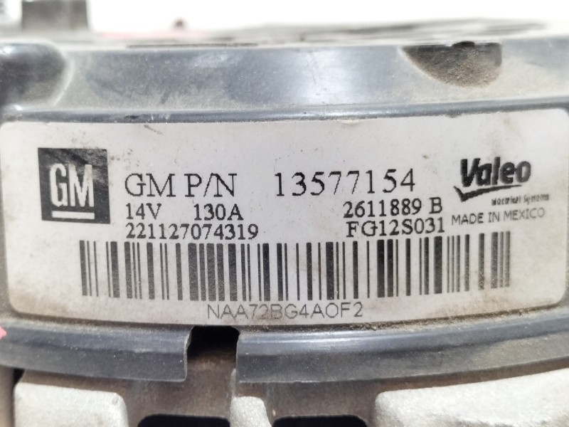 Recambio de alternador para opel adam glam ecoflex referencia OEM IAM 13577154  