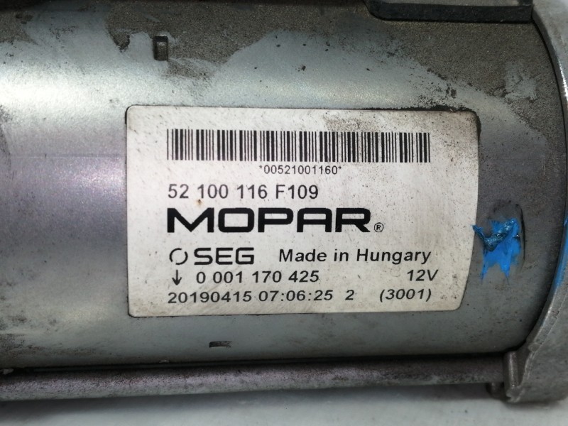 Recambio de motor arranque para fiat 500 cabrio (150) lounge referencia OEM IAM 52100116F109 0001170425 