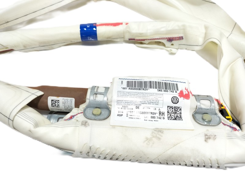 Recambio de airbag cortina delantero derecho para volkswagen golf vi (5k1) advance referencia OEM IAM 5K6880742D  