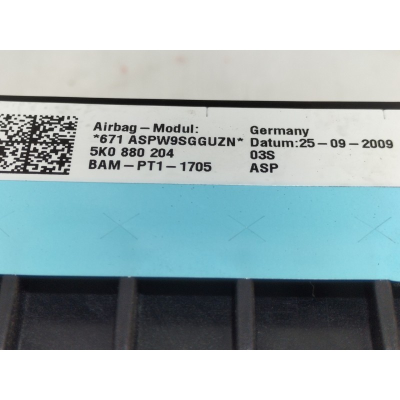 Recambio de airbag delantero derecho para volkswagen golf vi (5k1) advance referencia OEM IAM 5K0880204  