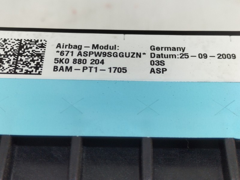 Recambio de airbag delantero derecho para volkswagen golf vi (5k1) advance referencia OEM IAM 5K0880204  