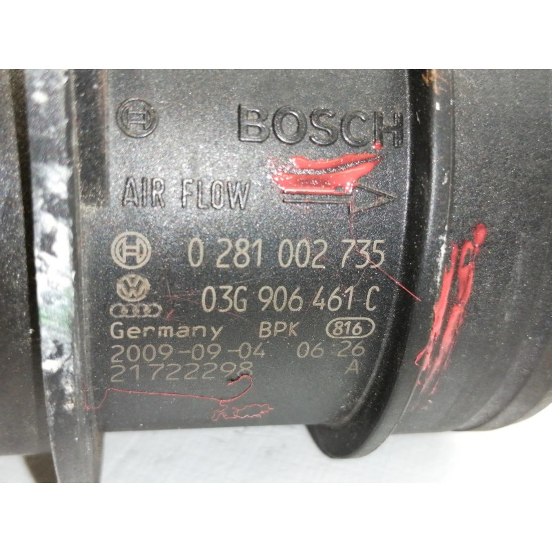 Recambio de caudalimetro para volkswagen golf vi (5k1) advance referencia OEM IAM 0281002735 03G906461C 21722298 BPK 