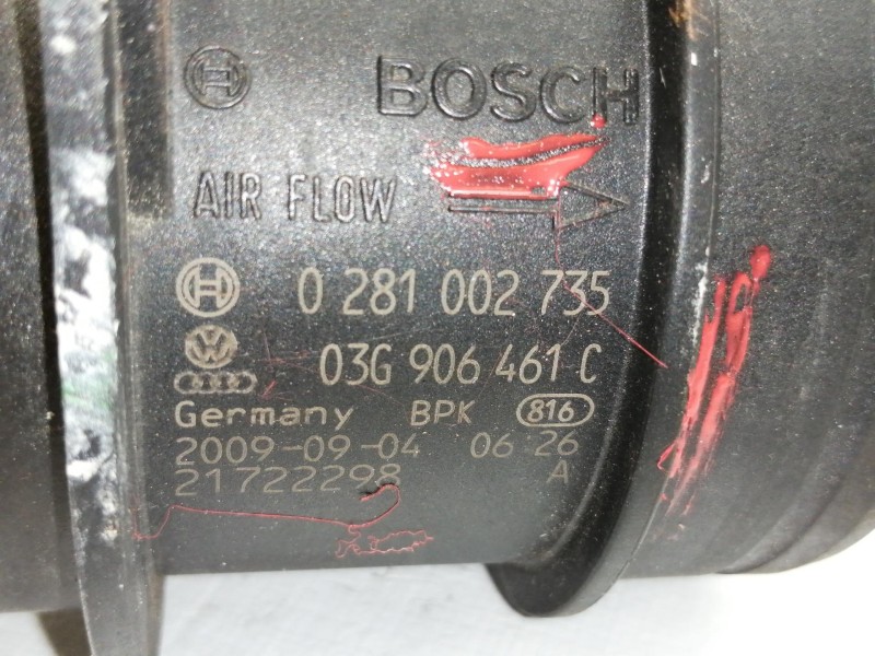 Recambio de caudalimetro para volkswagen golf vi (5k1) advance referencia OEM IAM 0281002735 03G906461C 21722298 BPK 