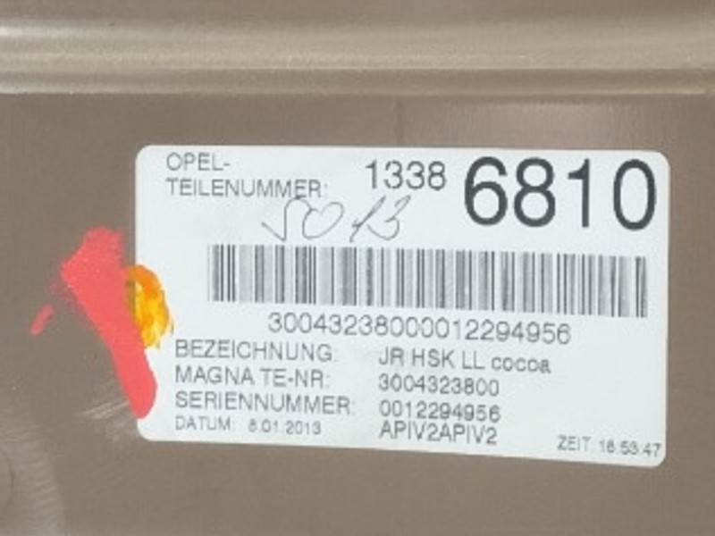 Recambio de guantera para opel adam glam ecoflex referencia OEM IAM 13349424  