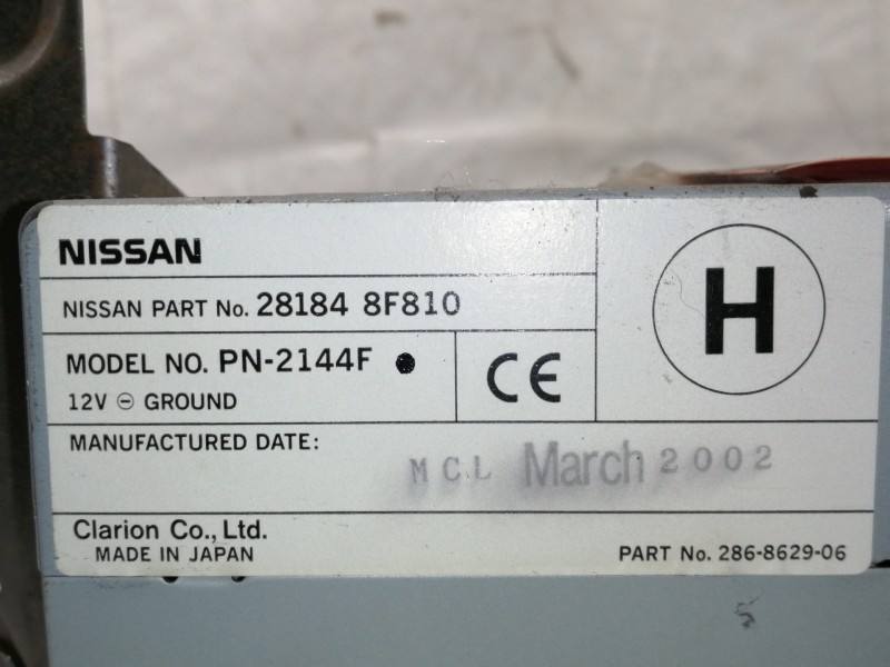 Recambio de sistema audio / radio cd para nissan primera berlina (p12) acenta referencia OEM IAM 281848F810 286862906 PN2144F