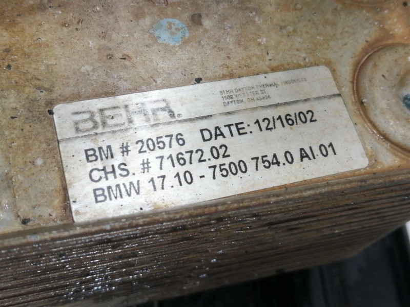 Recambio de enfriador aceite motor para bmw x5 (e53) 4.4i automático referencia OEM IAM 171075007540  