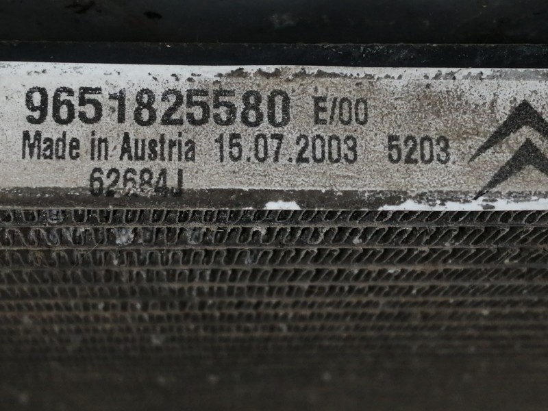 Recambio de condensador / radiador aire acondicionado para citroën c3 pluriel 1.4 referencia OEM IAM 9651825580 62684J 