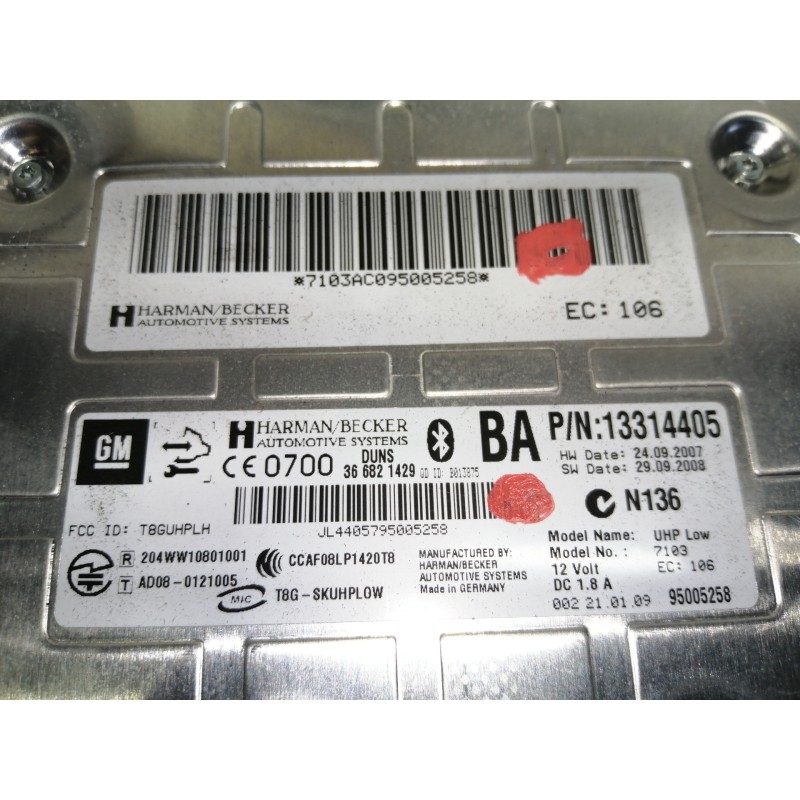 Recambio de modulo electronico para opel insignia berlina cosmo referencia OEM IAM 13314405  