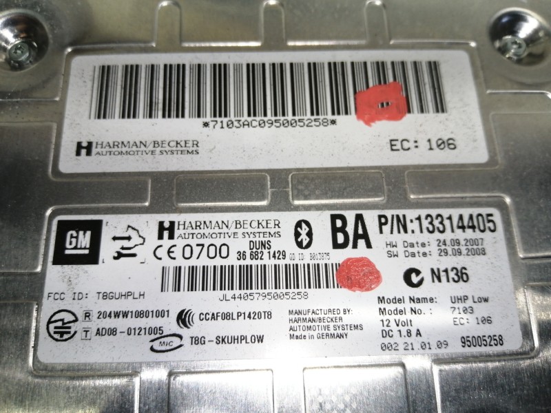 Recambio de modulo electronico para opel insignia berlina cosmo referencia OEM IAM 13314405  