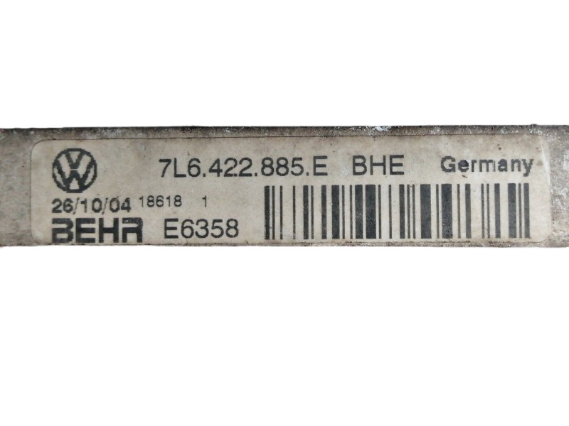 Recambio de enfriador aceite motor para volkswagen touareg (7la) tdi r5 referencia OEM IAM 7L6422885E E6358 
