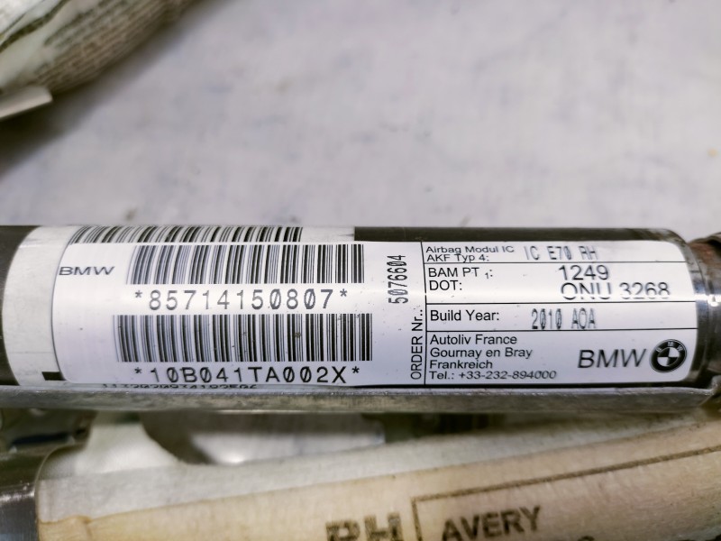 Recambio de airbag cortina delantero derecho para bmw x5 (e70) xdrive30d referencia OEM IAM 85714150807  