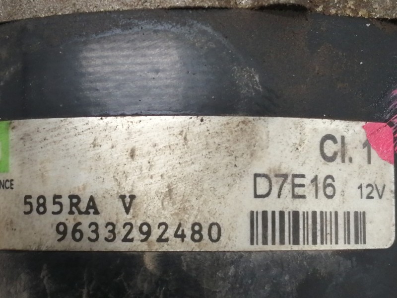 Recambio de motor arranque para citroën c3 1.4 collection referencia OEM IAM 9633292480 D7E16 585RAV 