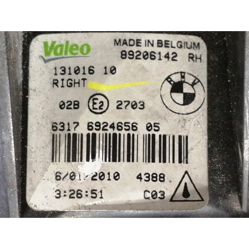 Recambio de faro antiniebla derecho para bmw x5 (e70) xdrive30d referencia OEM IAM 89206142 89210518 13101610 6317692465605 6701