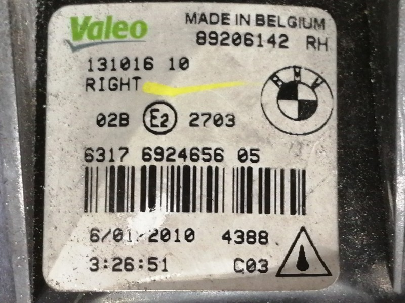 Recambio de faro antiniebla derecho para bmw x5 (e70) xdrive30d referencia OEM IAM 89206142 89210518 13101610 6317692465605 6701