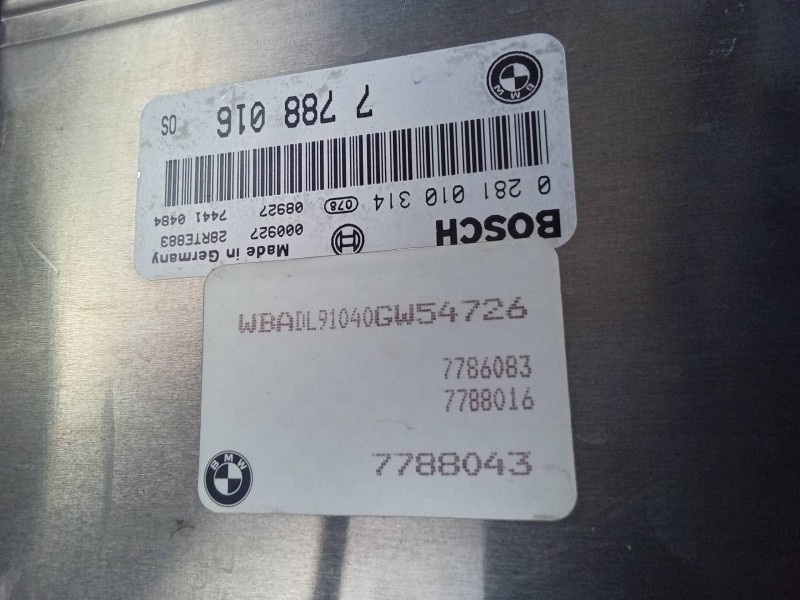 Recambio de centralita motor uce para bmw serie 5 berlina (e39) 525d referencia OEM IAM 0281010314 7788016 