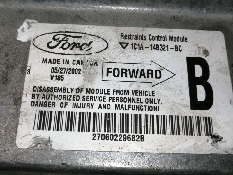 Recambio de centralita airbag para ford transit caja cerrada, larga (fy) (2000 =>) ft 300 2.0 referencia OEM IAM 1C1A14B321BC  