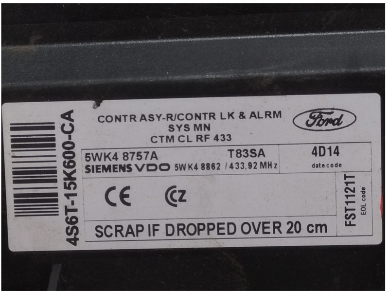 Recambio de centralita cierre para ford fusion (cbk) trend referencia OEM IAM 5WK48757A  