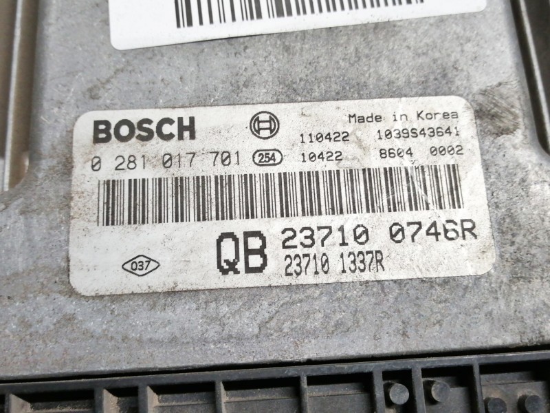 Recambio de centralita motor uce para renault koleos 2.0 dci diesel fap referencia OEM IAM 0281017701 237100746R 237101337R