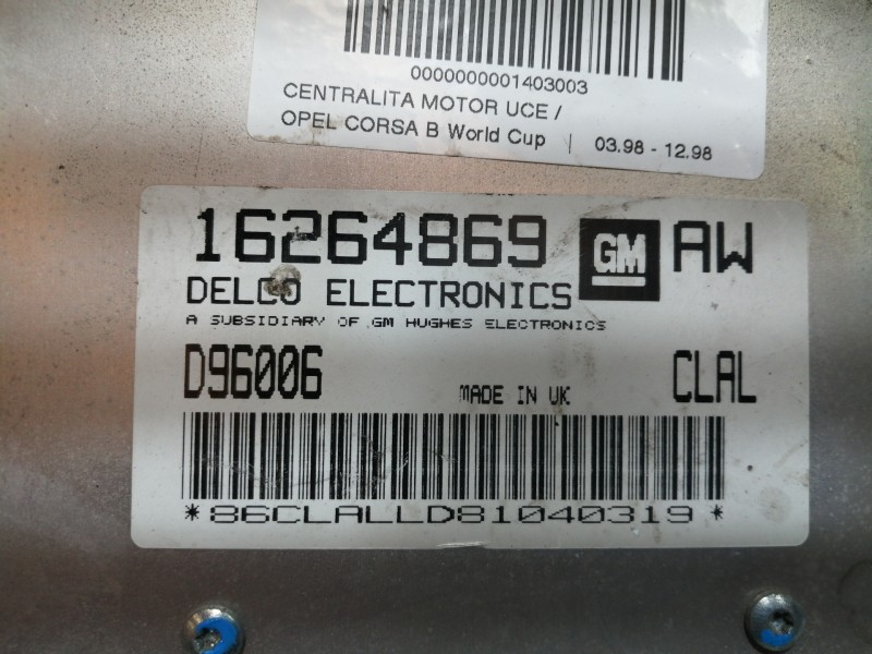 Recambio de centralita motor uce para opel corsa b world cup referencia OEM IAM 16264869 D96006 