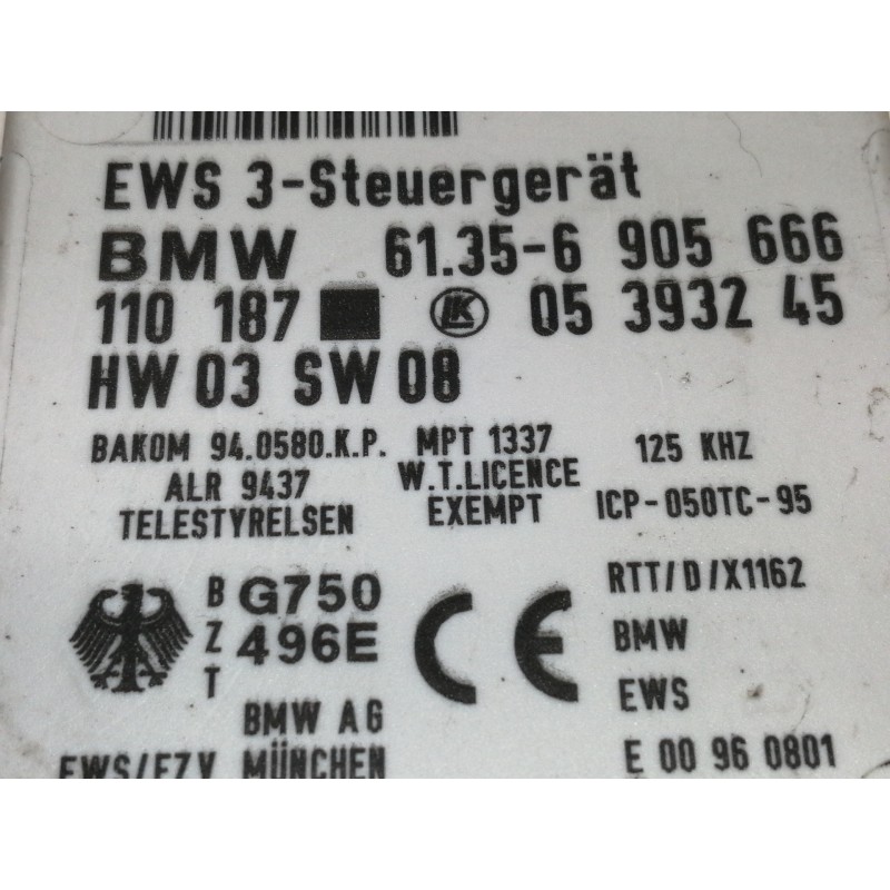 Recambio de centralita inmovilizador para mini mini (r50,r53) cooper referencia OEM IAM 61356905666  