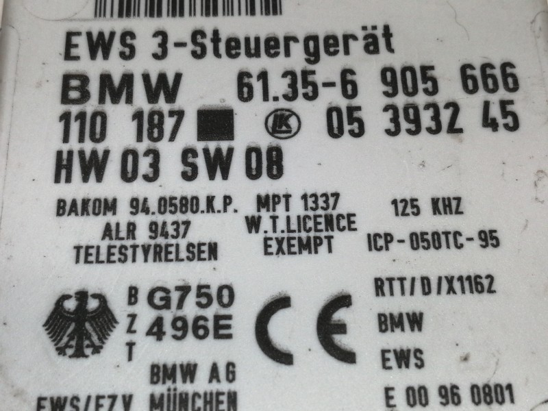 Recambio de centralita inmovilizador para mini mini (r50,r53) cooper referencia OEM IAM 61356905666  