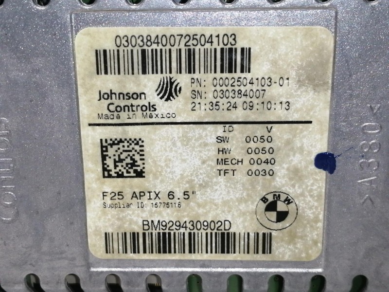 Recambio de sistema navegacion gps para bmw x3 (f25) xdrive 20d referencia OEM IAM 000250410301 929430902 / CI932378501 03036400