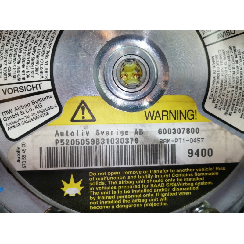 Recambio de airbag delantero izquierdo para saab 9-3 berlina 2.2 tid referencia OEM IAM 600307800 P5205059B3 