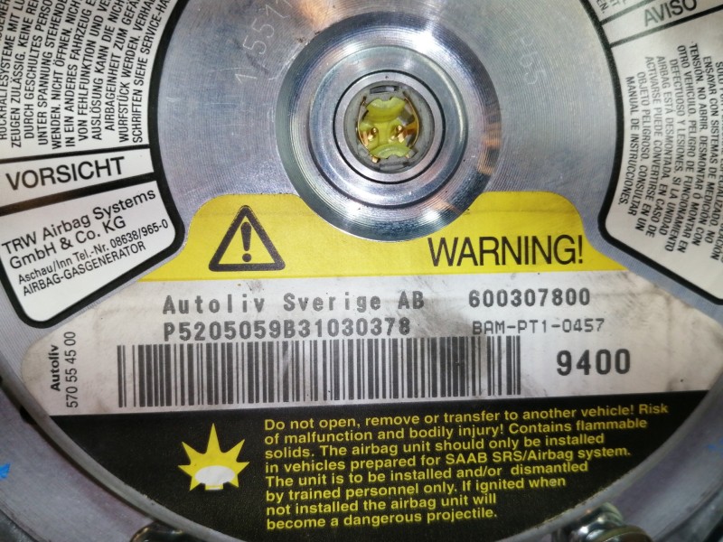 Recambio de airbag delantero izquierdo para saab 9-3 berlina 2.2 tid referencia OEM IAM 600307800 P5205059B3 