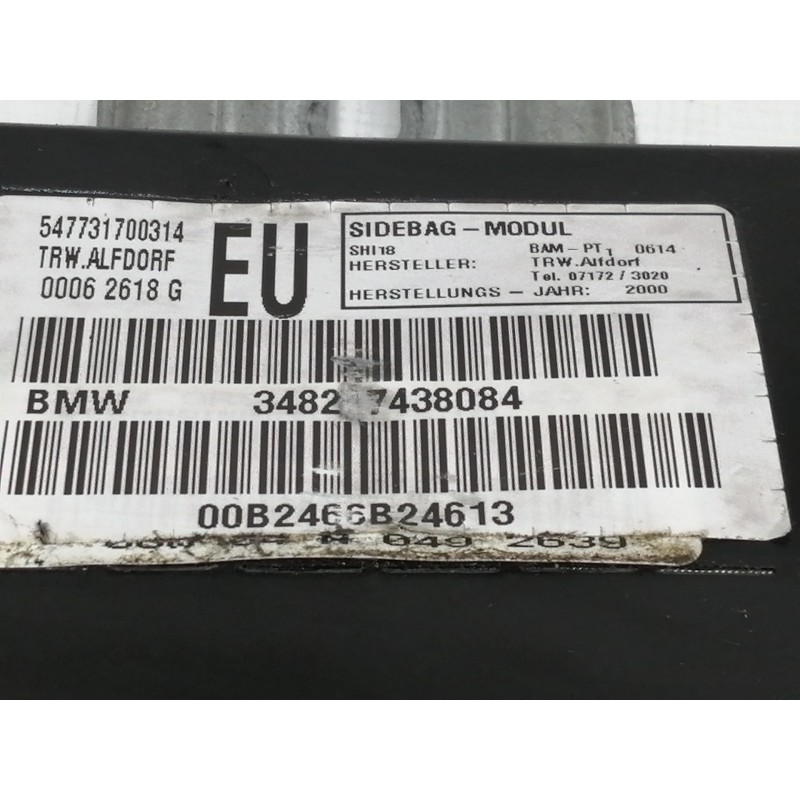 Recambio de airbag lateral delantero derecho para bmw serie 3 berlina (e46) 320d referencia OEM IAM 348217438084 00062618G 