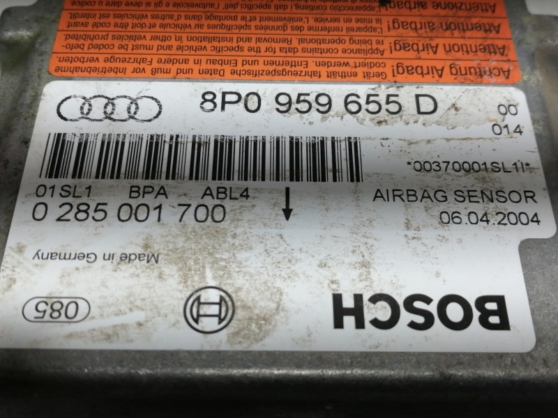 Recambio de centralita airbag para audi a3 (8p) 2.0 tdi ambiente referencia OEM IAM 8P0959655D 0285001700 