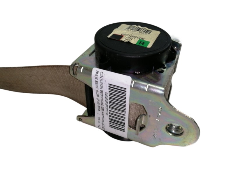 Recambio de cinturon seguridad delantero derecho para bmw serie 5 lim. (f10) 520d referencia OEM IAM 610126200B  