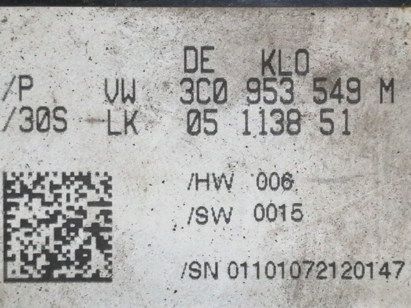 Recambio de centralita direccion para volkswagen passat berlina (3c2) trendline referencia OEM IAM 3C0953549M 05113851 011010721