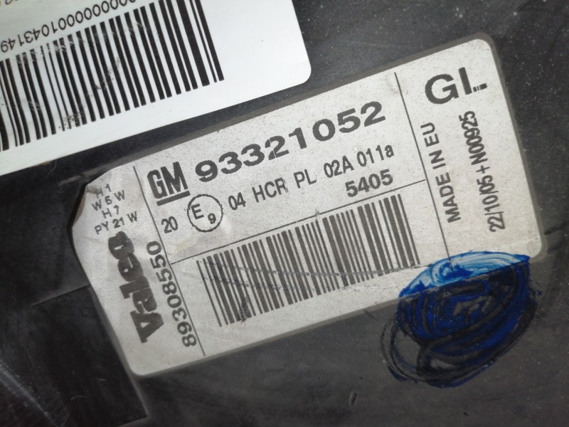 Recambio de faro izquierdo para opel meriva cosmo referencia OEM IAM 93321052 93321052 