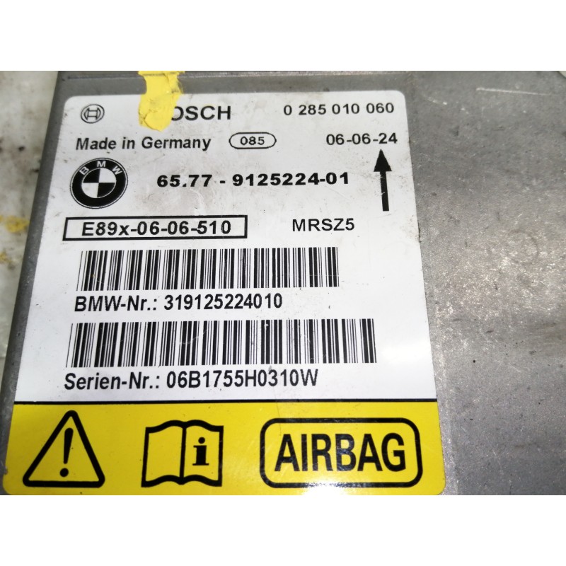 Recambio de centralita airbag para bmw serie 3 berlina (e90) 320d referencia OEM IAM 0285010060 6577912522401 E89X0606510